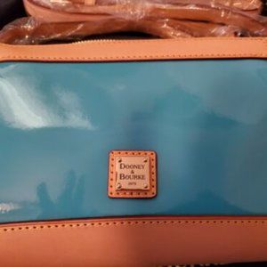 Dooney Bourke patent crossbody, Sky, New